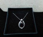 silver mother child necklace main